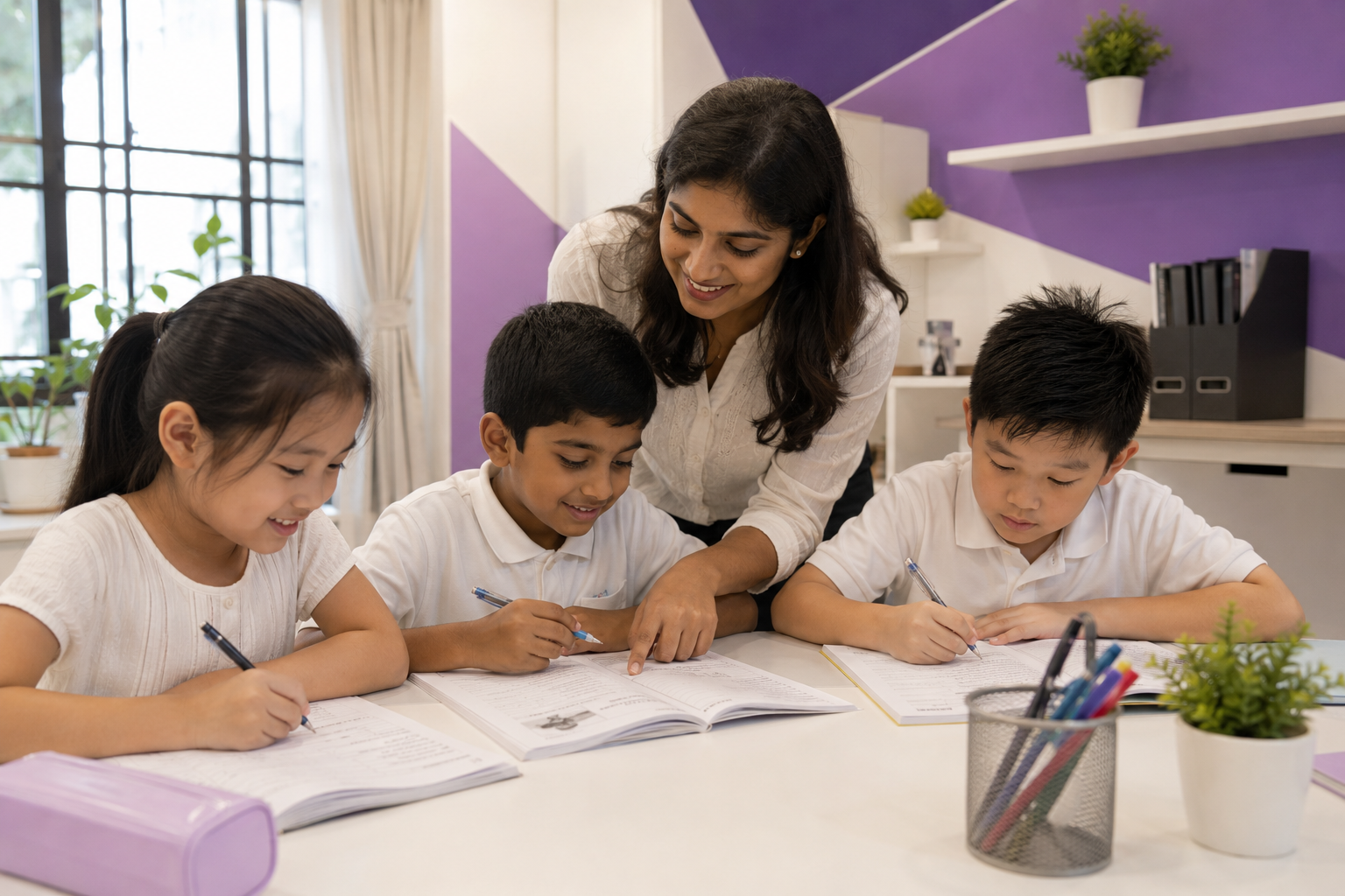 Kids studying English in Wisdom Kids
